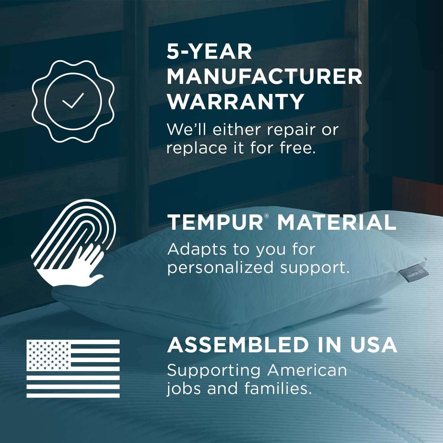 Tempurpedic Cloud ProLo Memory Foam Bed Pillow with Washable Cover, King