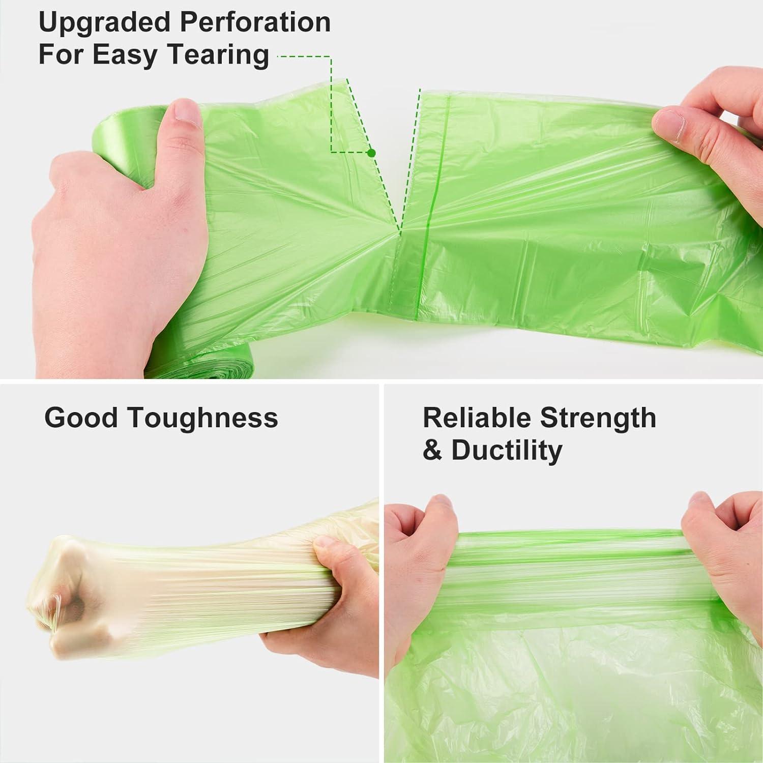 Green Biodegradable 4 Gallon Trash Bags, 200 Count
