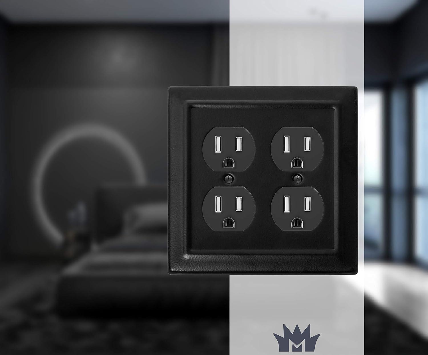 Matte Black Aluminum 2-Gang Duplex Wall Plate