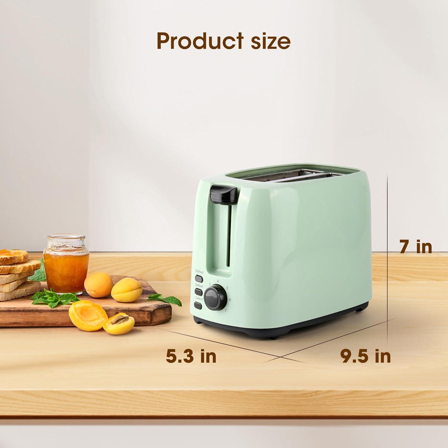 JADOOG 2 Slice Toaster, 1.3 Inches Wide Slot Bagel Toaster With 7 Shade Settings And Double Side Baking