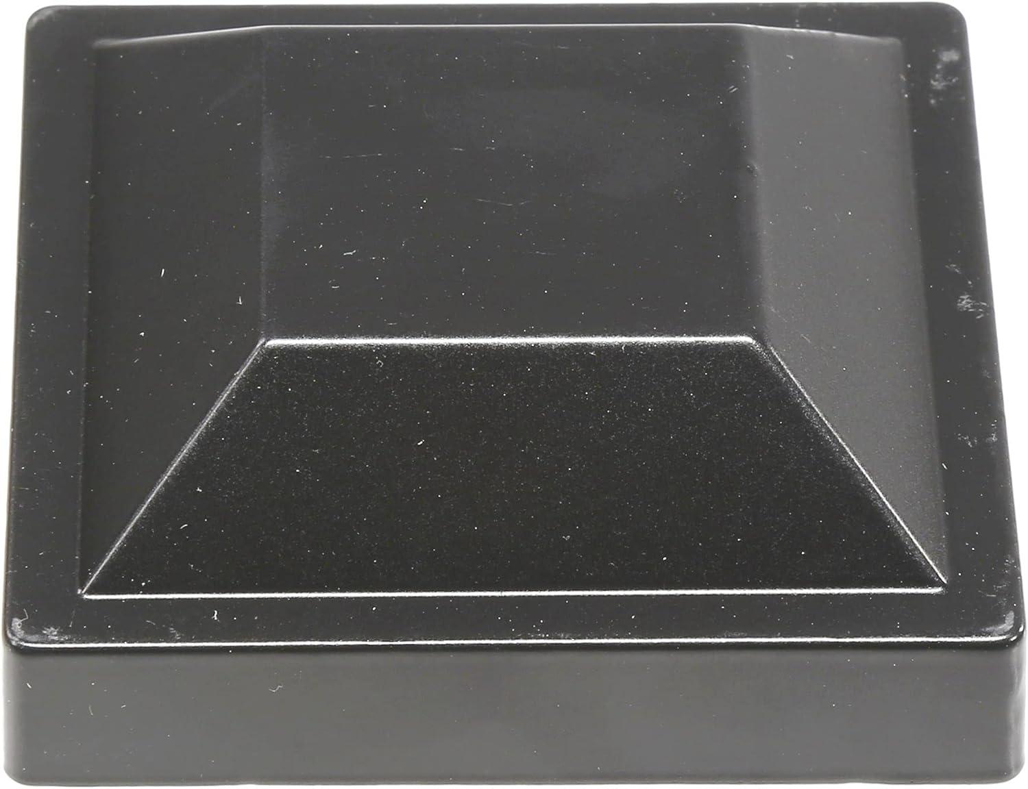 Plum Fittings 3" x 3" Square Black Plastic Post Cap for Aluminum Fence Posts | Black Post Caps (5 Pack)