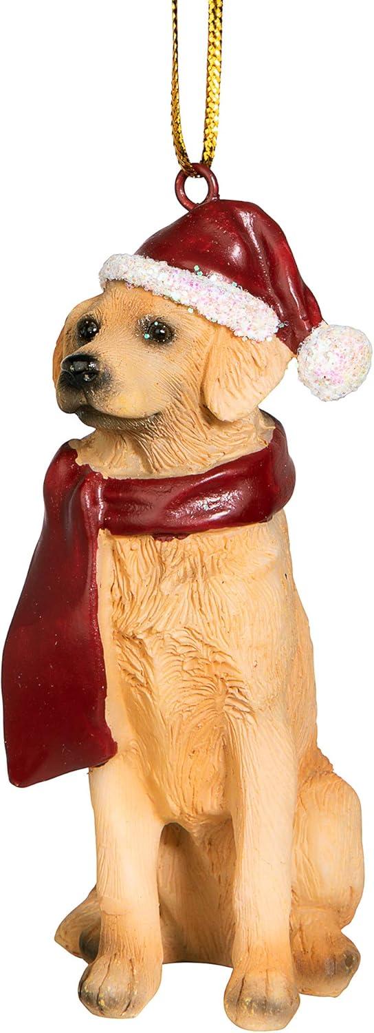 Design Toscano Golden Retriever Holiday Dog Ornament Sculpture