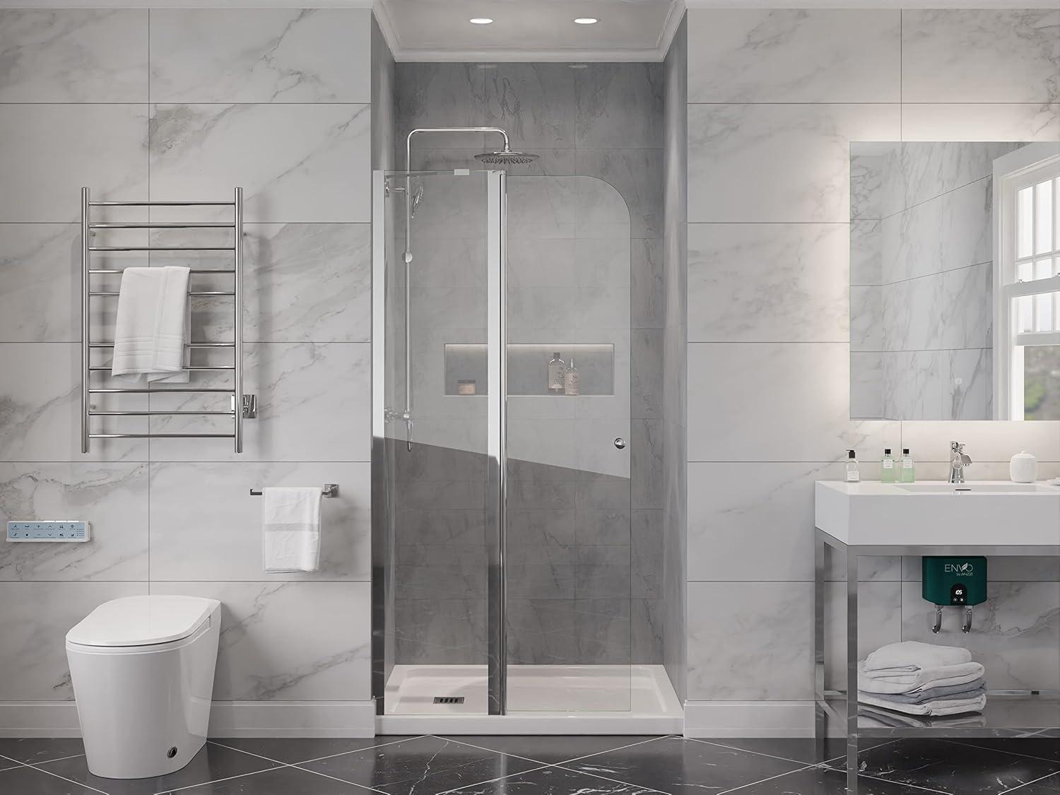 Anzzi 33.3” W x 72” H Frameless Shower Door