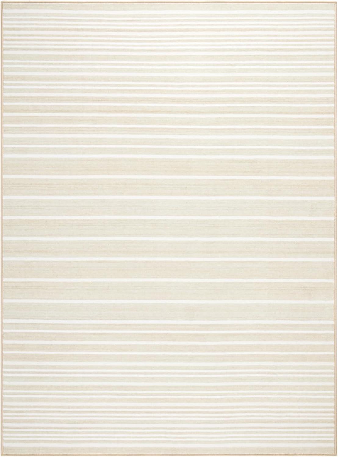 Town & Country Basic Layne Everwash Non-Slip Backing Area Rug Cream/Beige