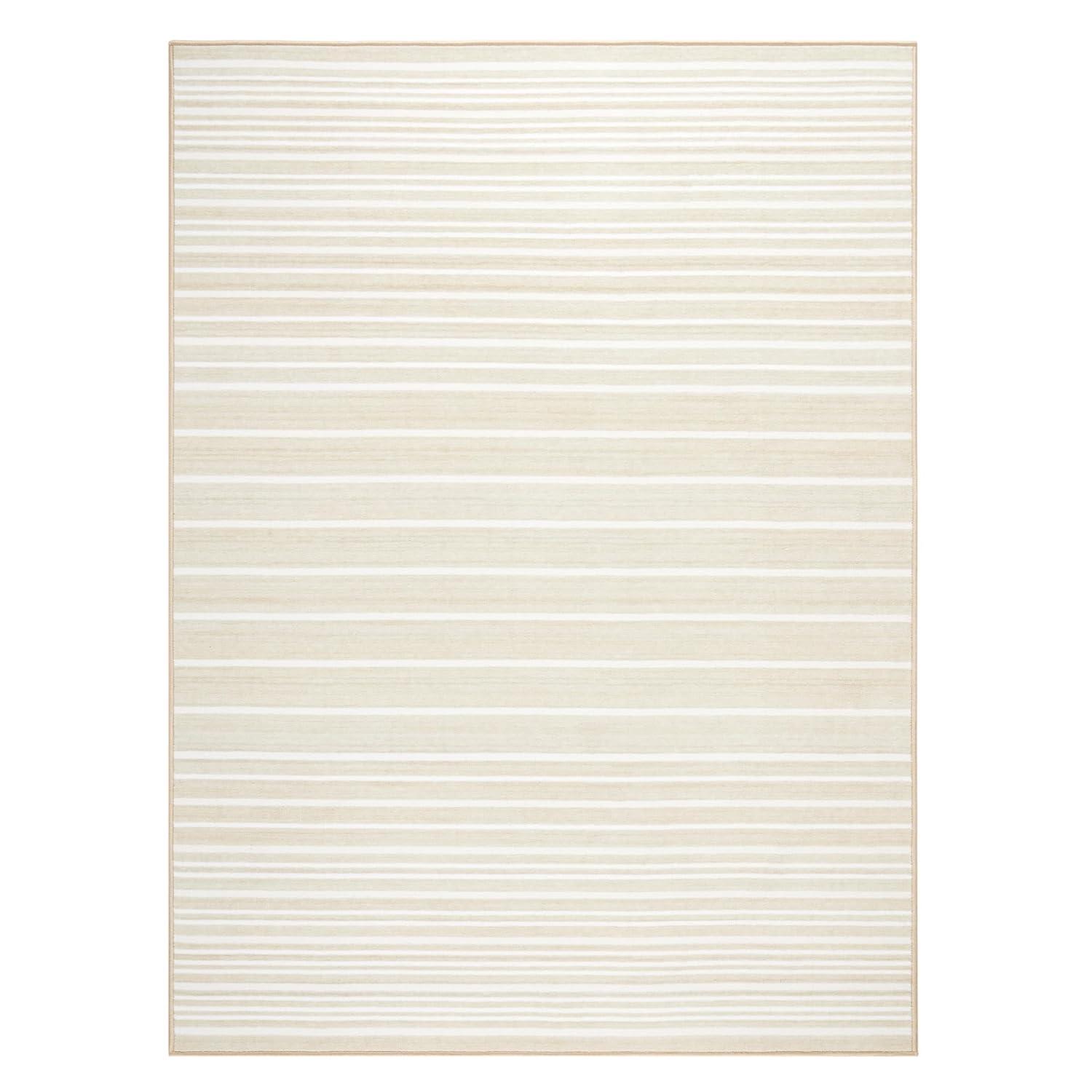 Town & Country Basic Layne Everwash Non-Slip Backing Area Rug Cream/Beige