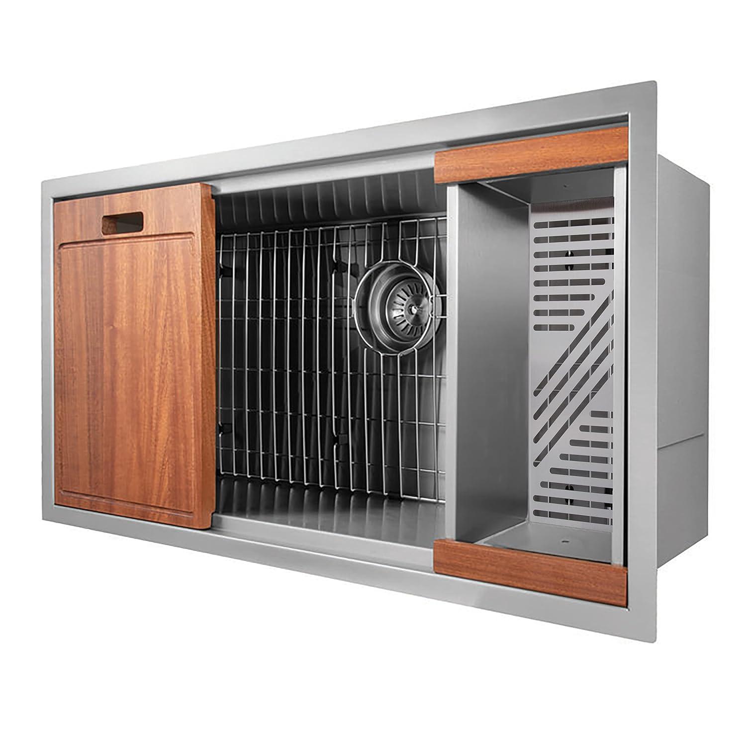 Garmisch Stainless Steel 33" L x 15" W Undermount Kitchen Sink with Basket Strainer