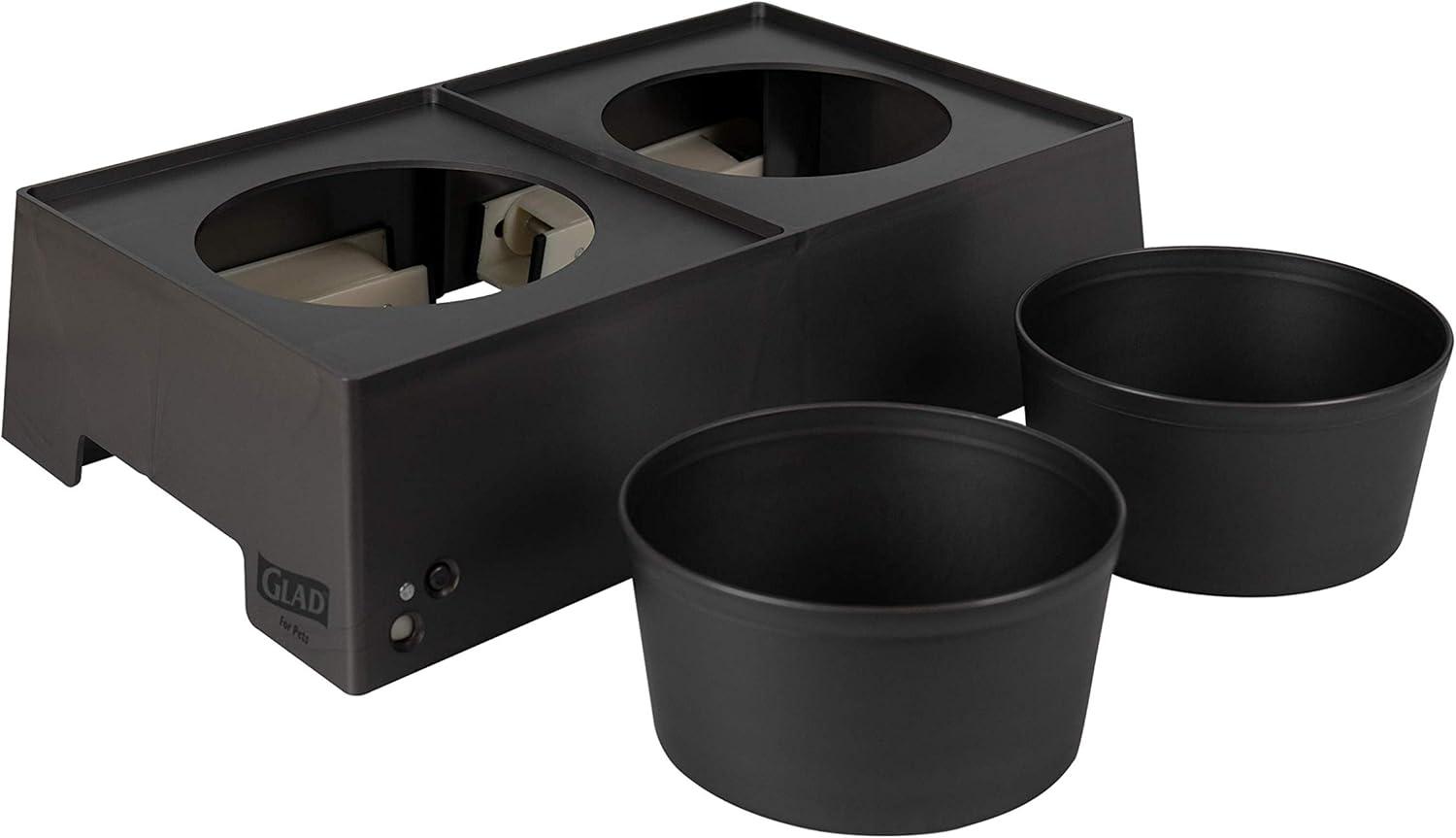 Glad for Pets Smart Cycle Adjustable Feeding Station System | Elevated Dog Bowl Inserts With 3 Height Options for Dogs | Includes 4 Disposable Dog Bowls