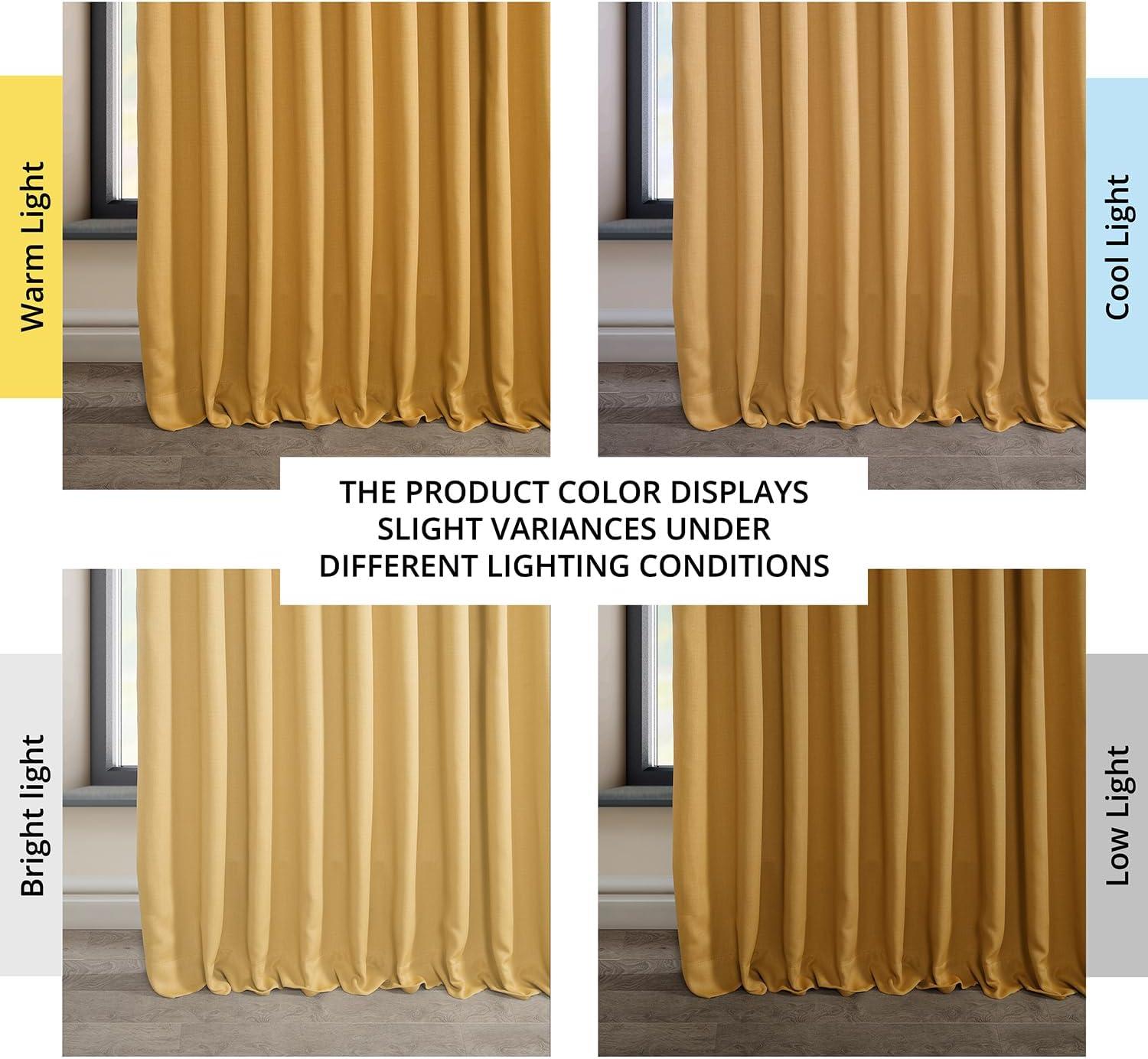 Ottis Textured Faux Linen Rod Pocket Room Darkening Curtains for Bedroom & Living Room Curtains - Single Panel Drapes