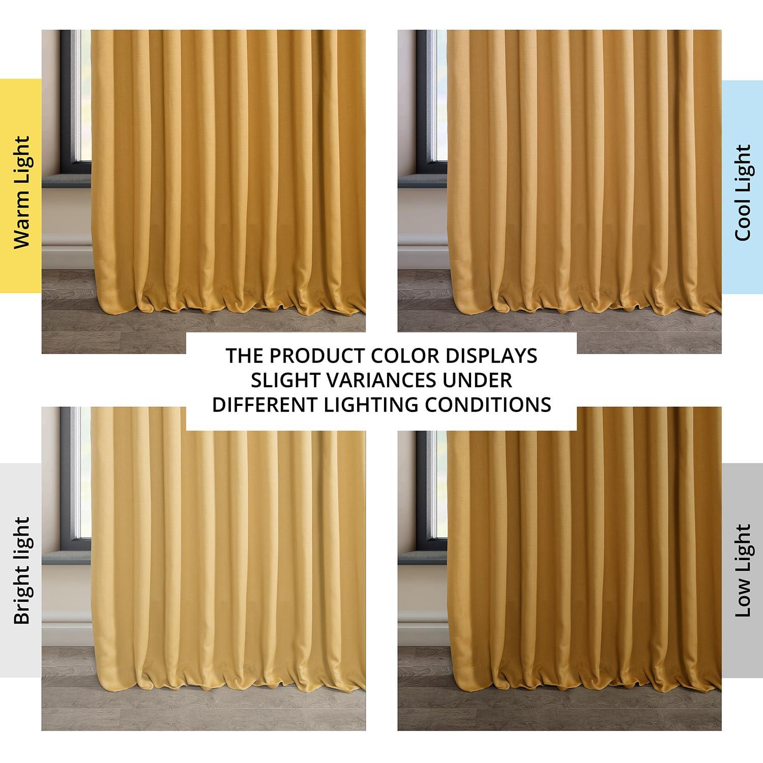 Ottis Textured Faux Linen Rod Pocket Room Darkening Curtains for Bedroom & Living Room Curtains - Single Panel Drapes