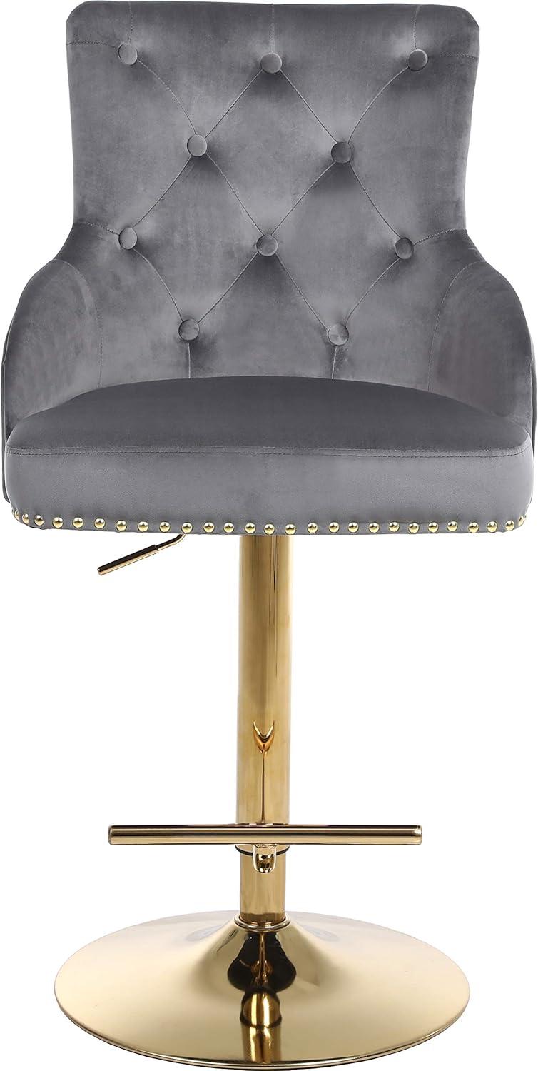 Maykoosh Mountain Lodge Grey Velvet Adjustable Stool