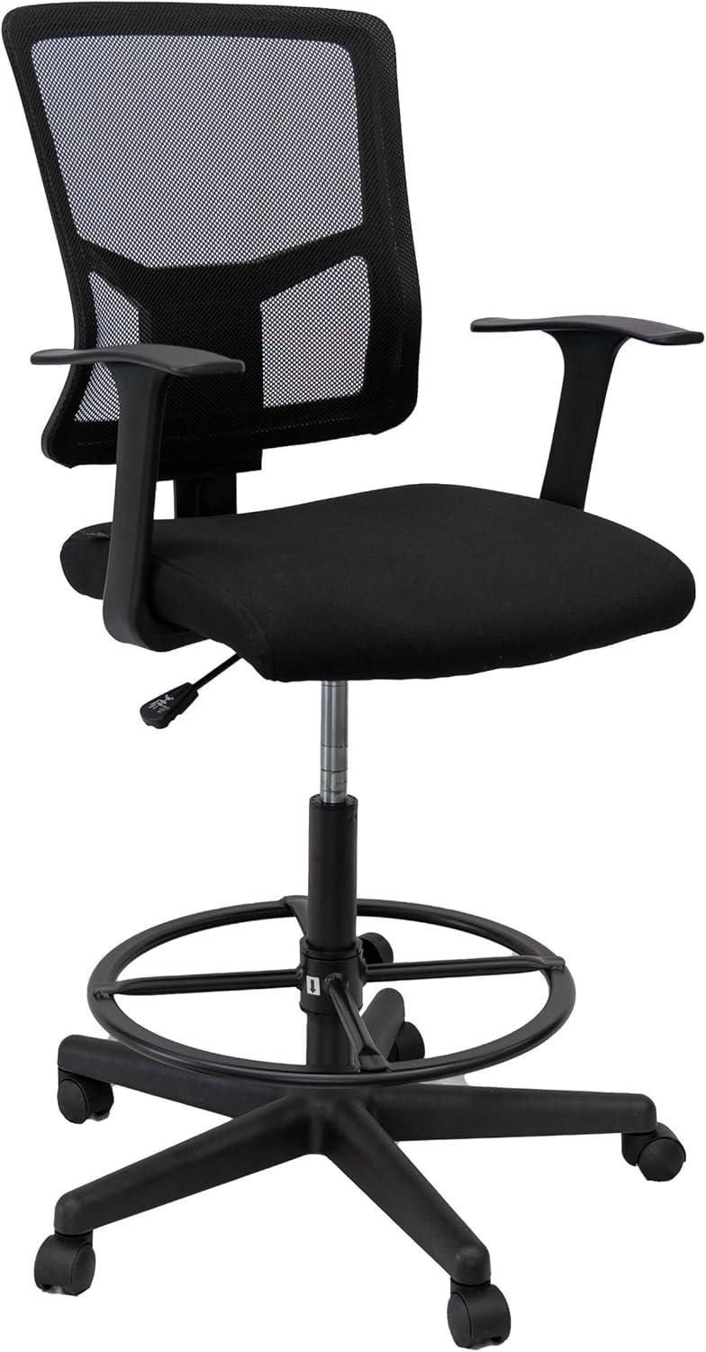 Stand Up Desk Store Sit to Stand Drafting Task Stool Chair for Standing Desks with Adjustable Footrest and Armrests