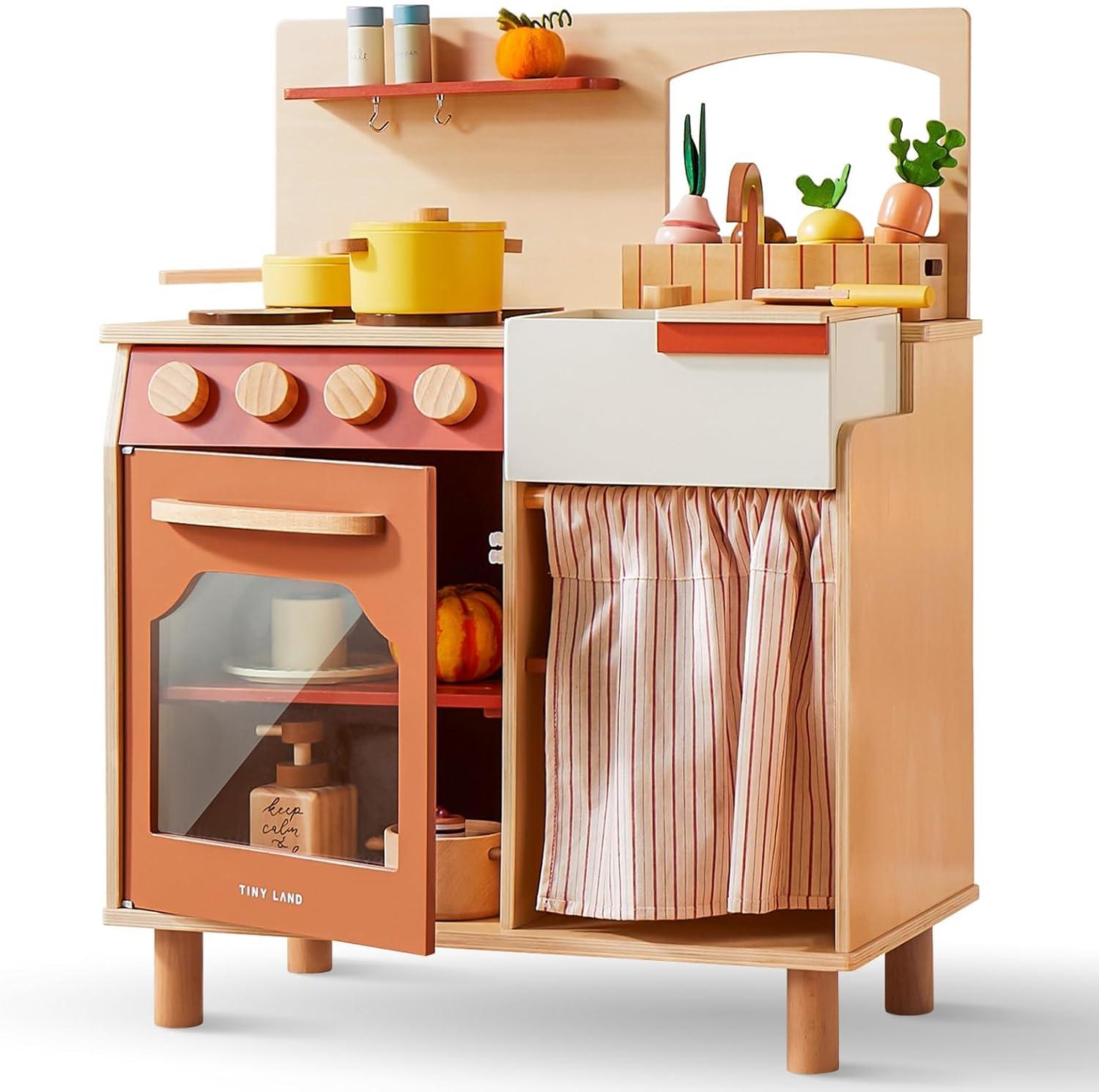 Tiny Land Farm Style Wooden Kids Play Kitchen Set