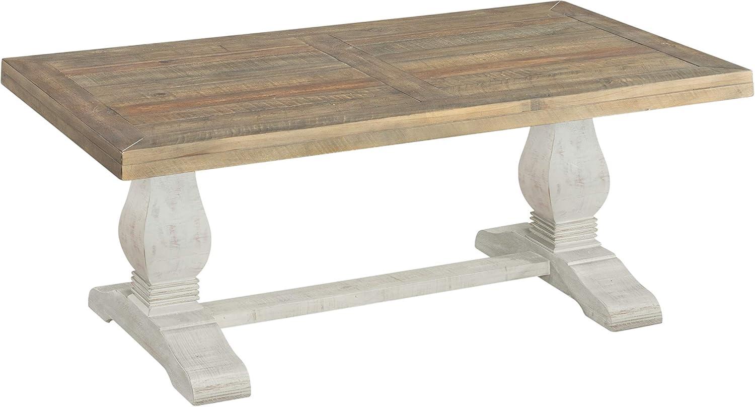 Napa Solid Wood Coffee Table White Stain and Natural Brown - Martin Svensson Home