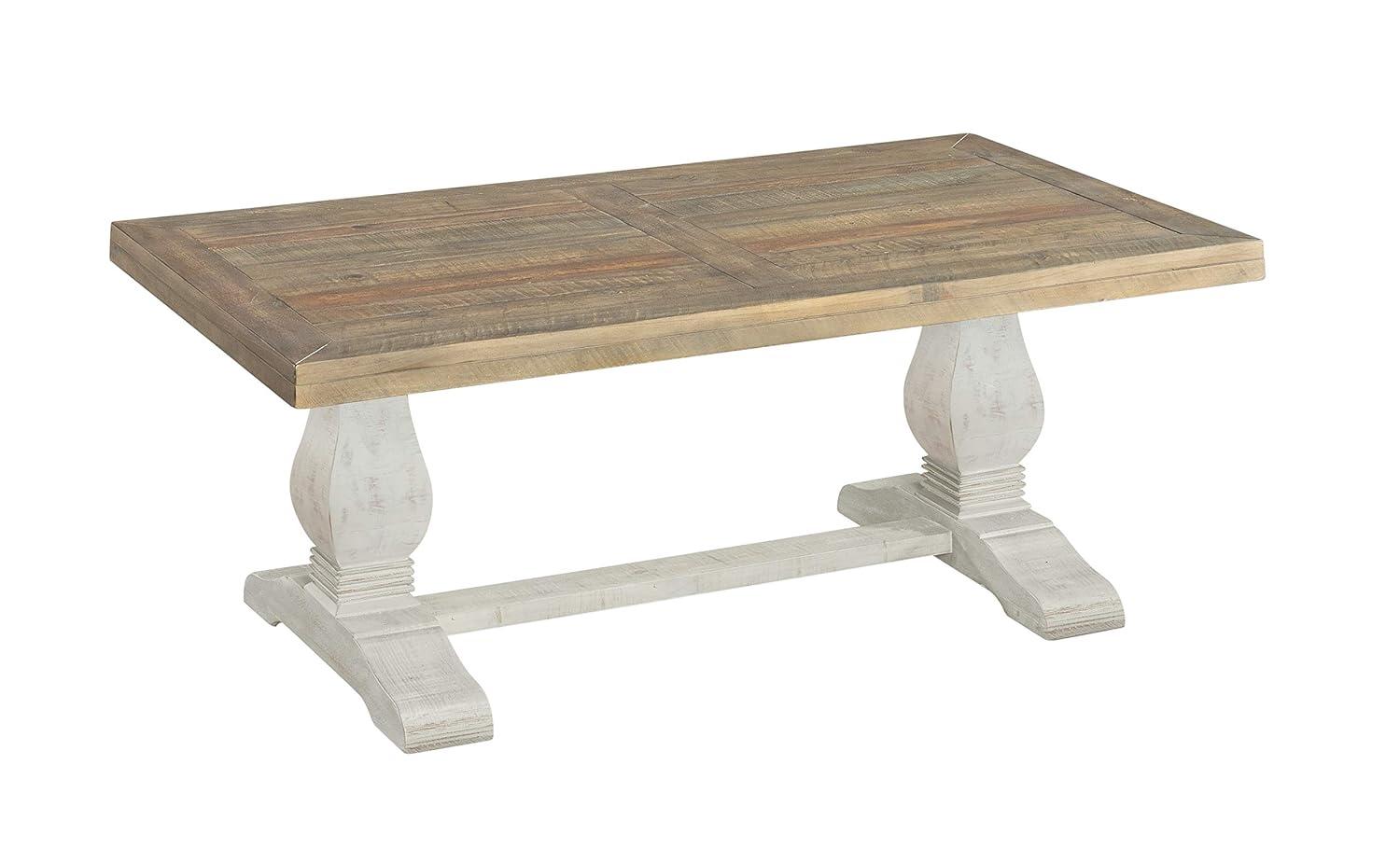 Napa Solid Wood Coffee Table White Stain and Natural Brown - Martin Svensson Home