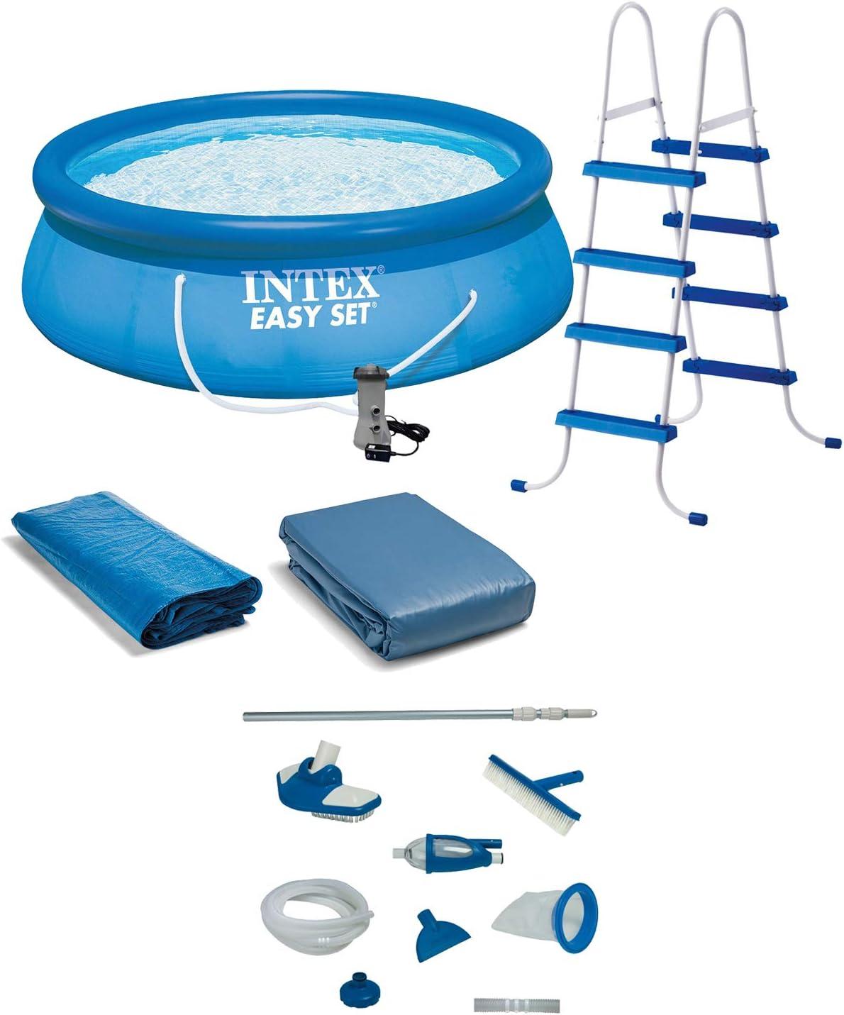 Intex Intex 15 x48" Inflatable Pool with Ladder, Pump and Deluxe Pool Maintenance Kit