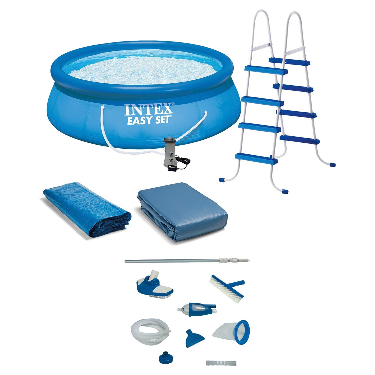 Intex Intex 15 x48" Inflatable Pool with Ladder, Pump and Deluxe Pool Maintenance Kit