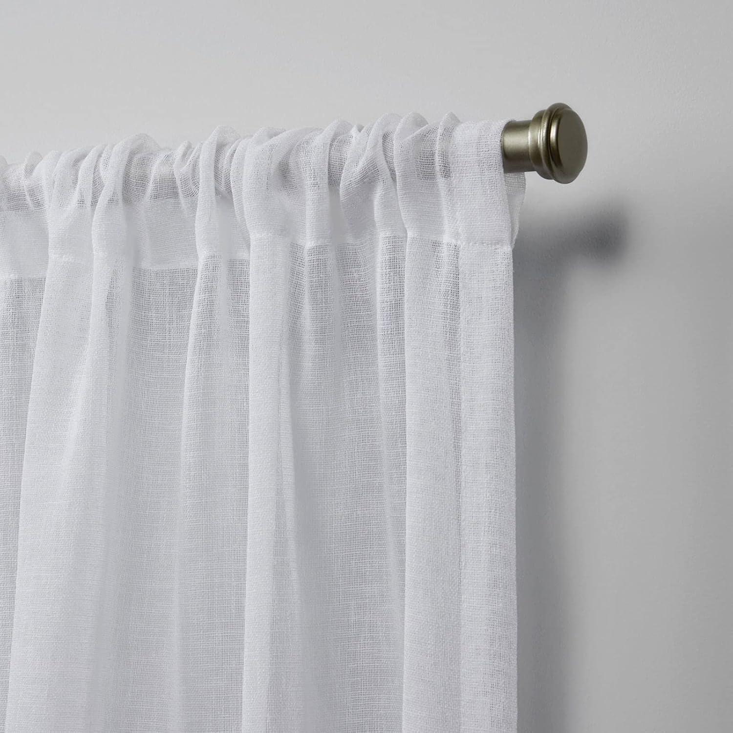 Nicole Miller Nicole Miller Belfry Sheer Rod Pocket Top Curtain Panel (Set of 2)