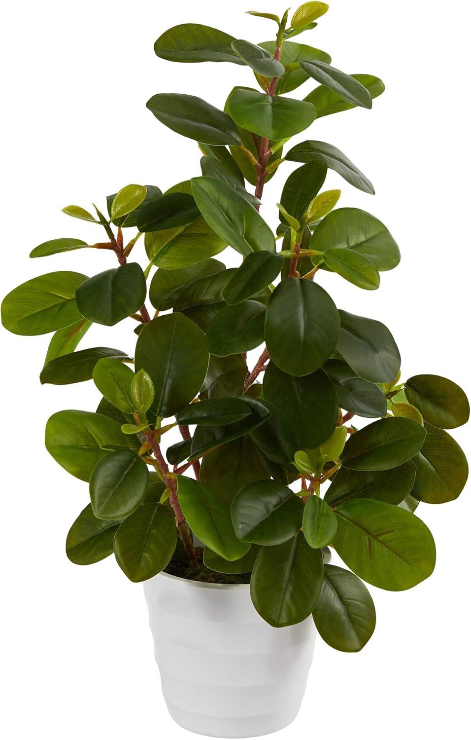 Nearly Natural 16-in Peperomia Artificial Plant in Decorative Planter