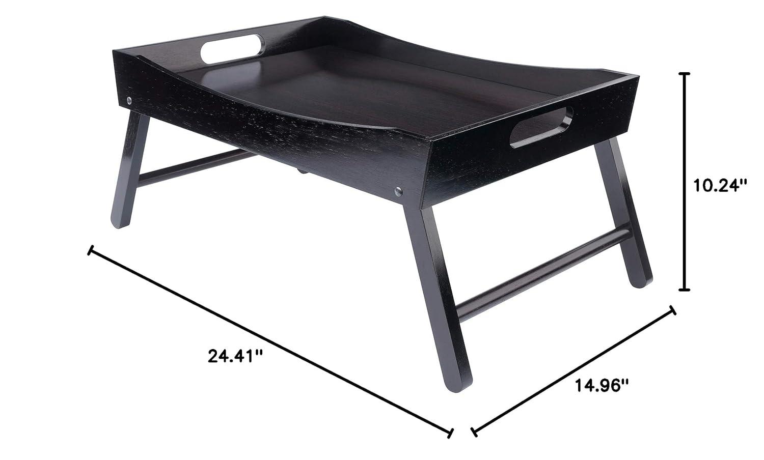 Winsome Benito Breakfast Tray in Espresso Finish: Wood Composite Bed & Serving Tray, Rectangle, 24.41" x 14.96"