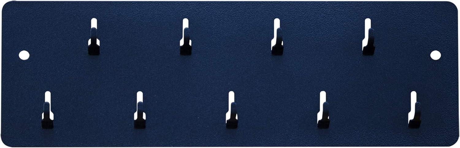Industrial Key Rack, Powder Coated Steel, 9 Hooks, Keeps Keys, Time Clock Badges and Other Items Organized and Easily Accessible, Black