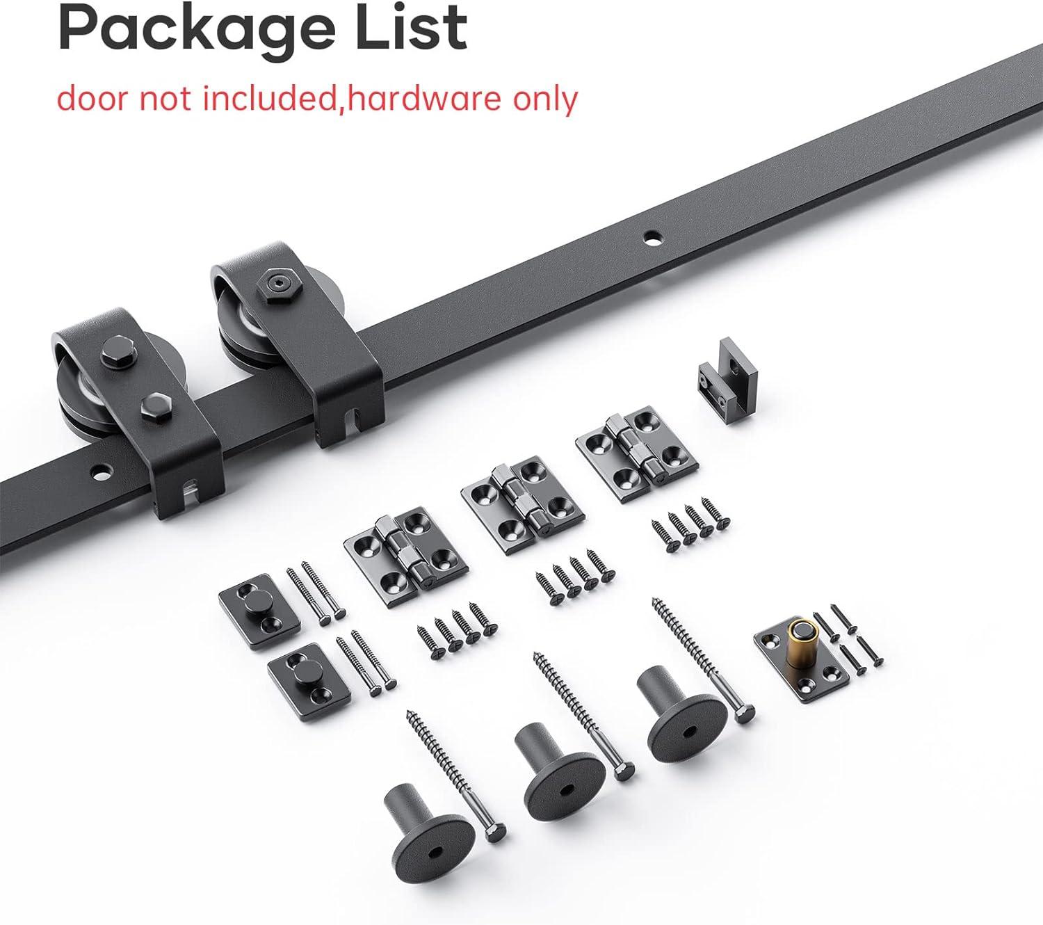 36" Bifold Barn Door Hardware Kit - Space Saving Folding Design, Corrosion-Resistant Black Spraying（bifold-36-2）