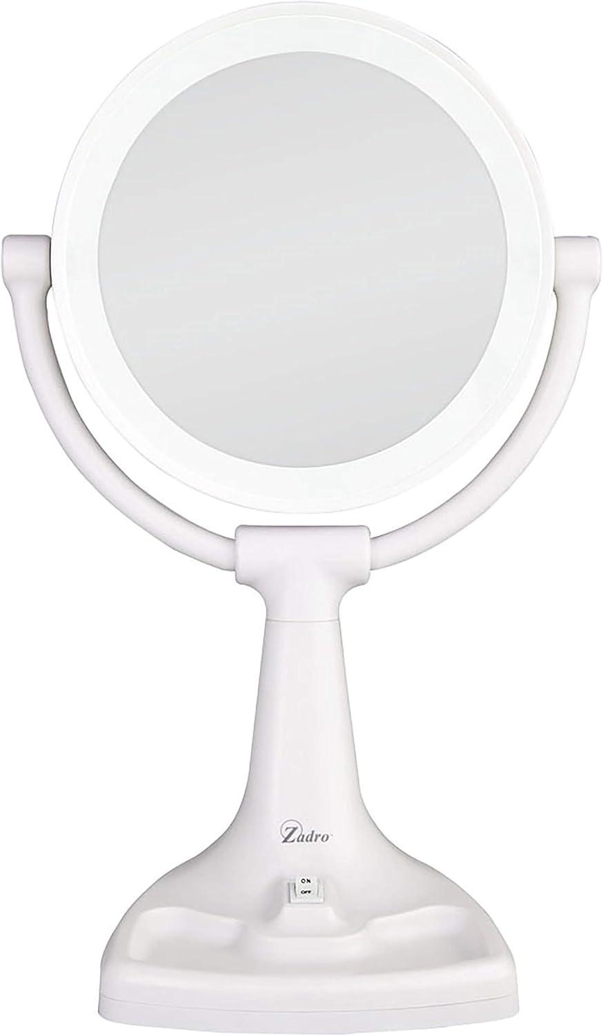 Zadro Max Bright Lighted Makeup Mirror w/ Magnification & Storage Tray
