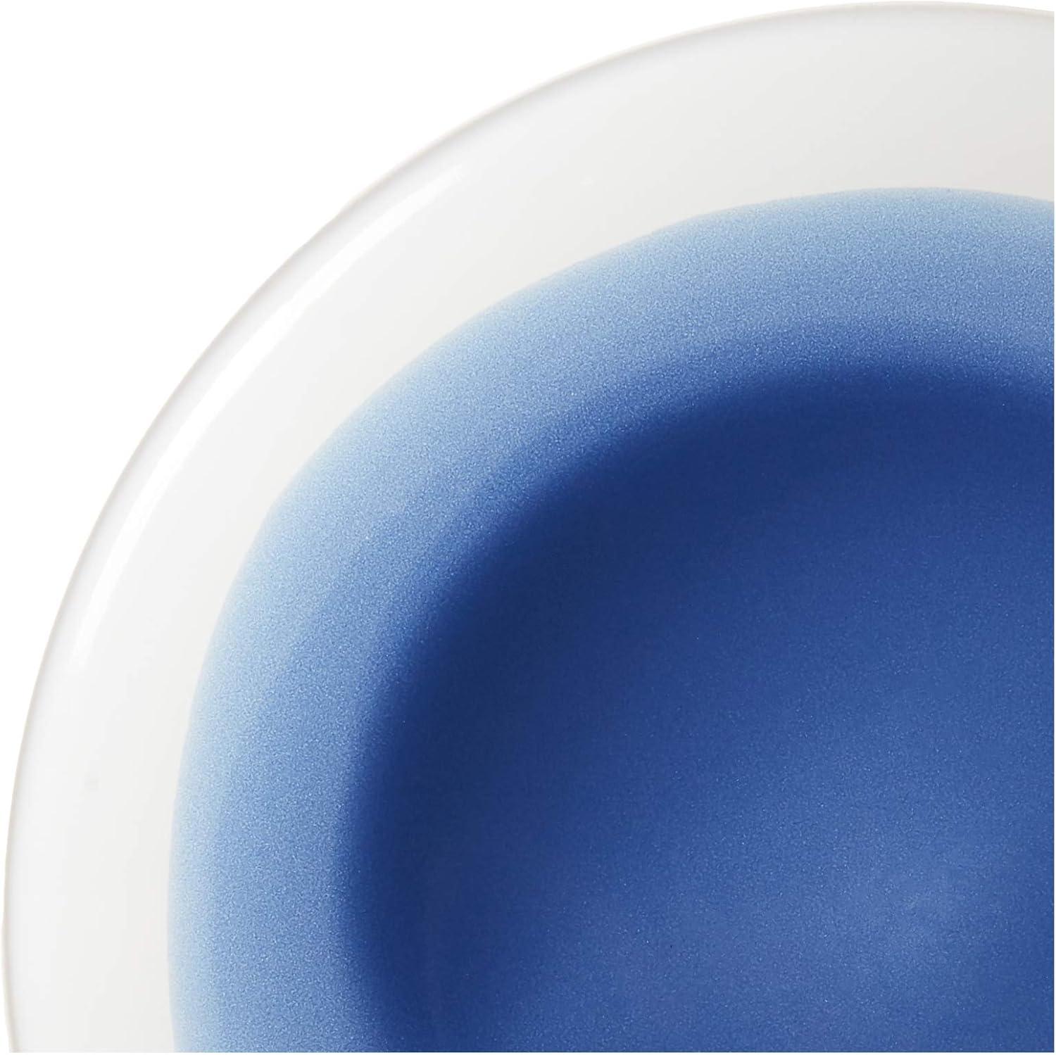 American Atelier, Round, Blue and White Oasis Stoneware Dinnerware Set, 16 Piece