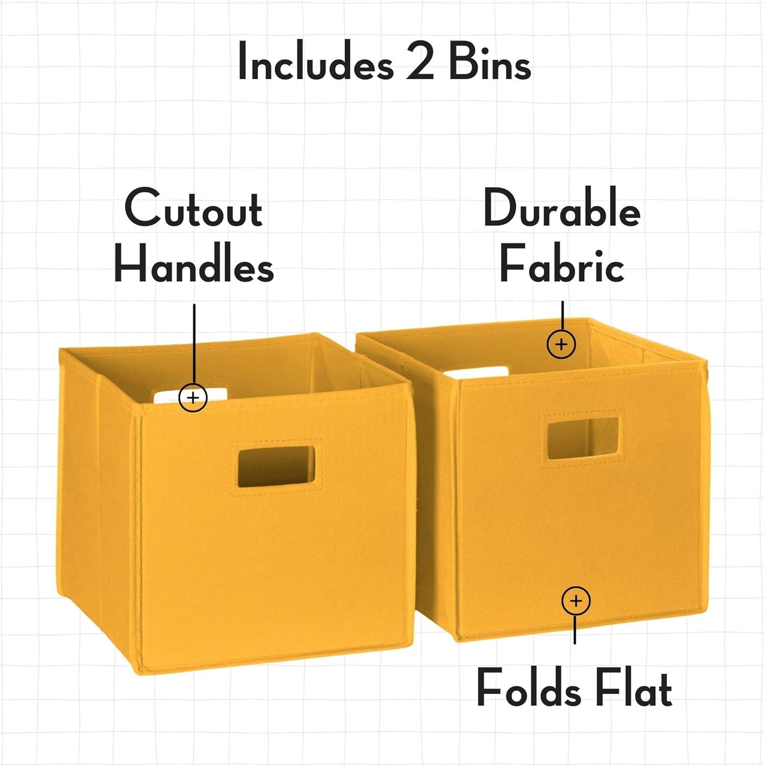 RiverRidge Kids 2pc Fabric Collapsible Storage Cube Organizers with Handles for Playroom Organization