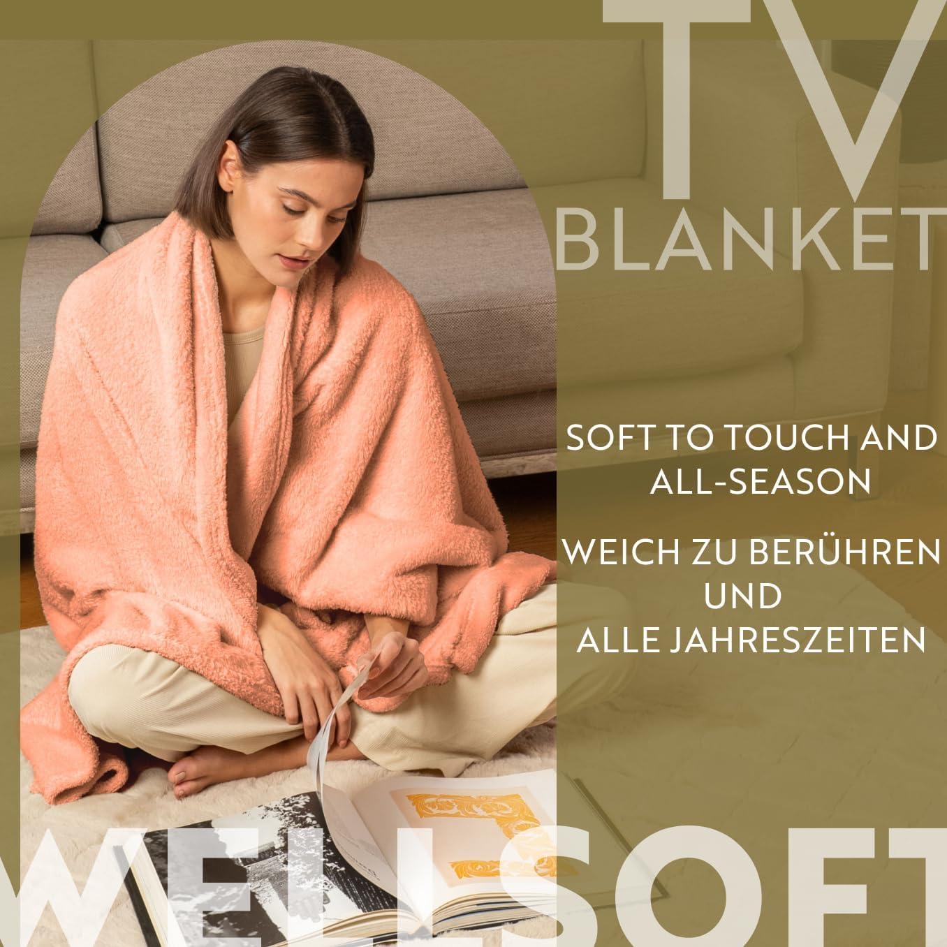 English Home Terracotta Fleece Throw, 51" x 67"