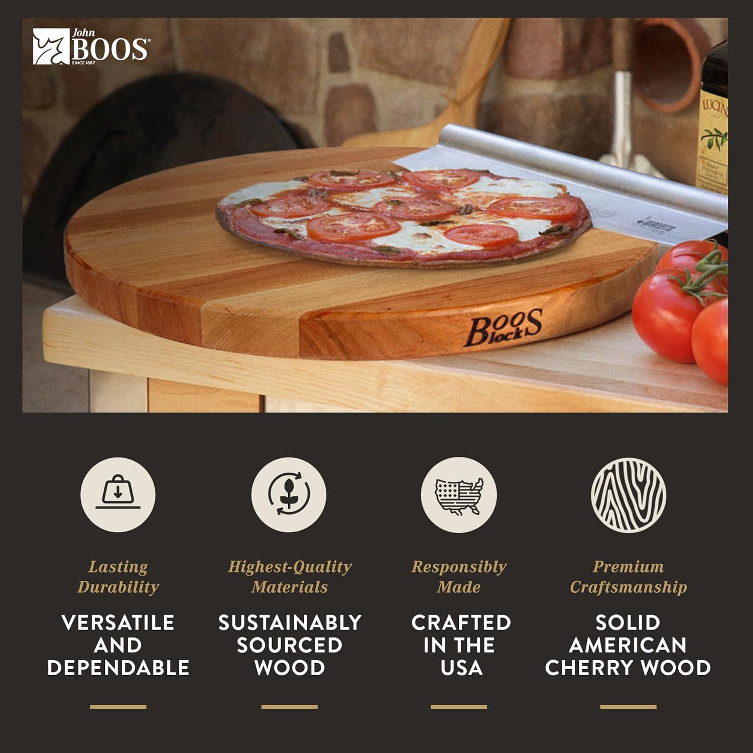 John Boos John Boos 18" Round Cutting Board, 1.5" Edge Grain