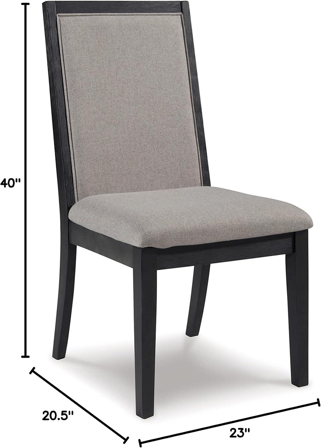 Signature Design by Ashley Foyland Dining Upholstered Side Chair, 2 Count, Black & Gray