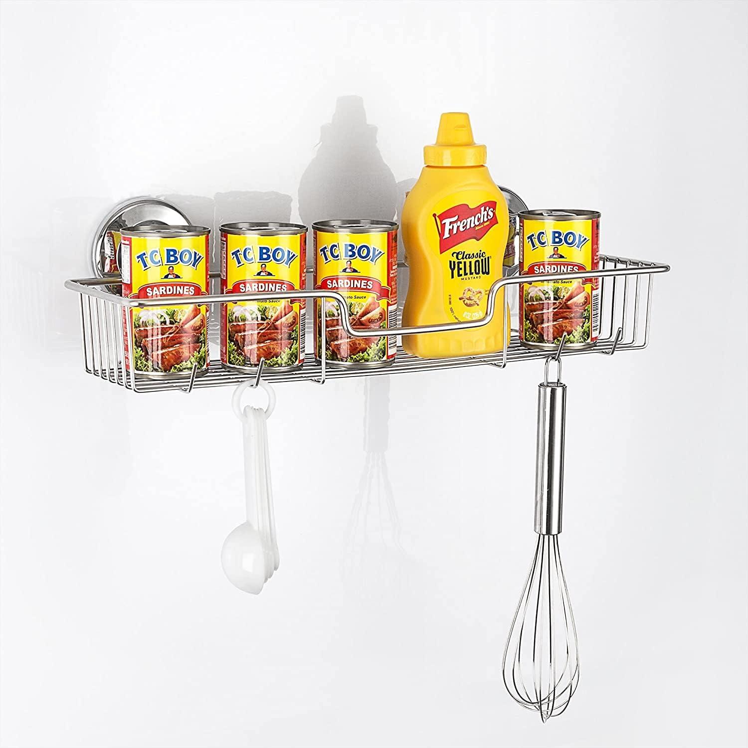 Stainless Steel Suction Mount Shower Caddy Set