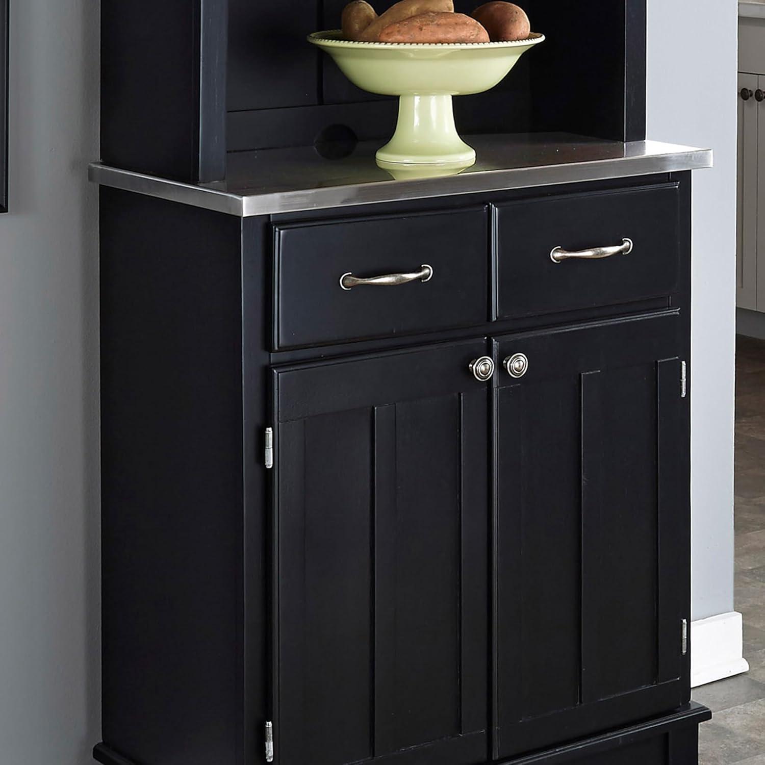 Homestyles Buffet of Buffets Wood Buffet with Hutch in Black