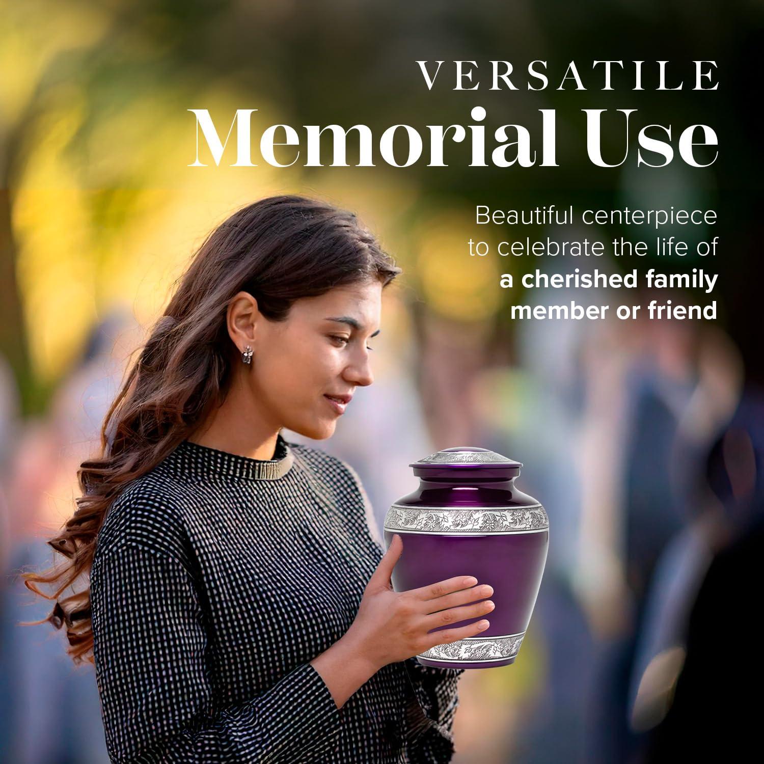 Eternal Harmony Cremation Urn for Human Ashes | Funeral Urn Carefully Handcrafted with Elegant Finishes to Honor and Remember Your Loved One | Adult Urn Large Size with Beautiful Velvet Bag