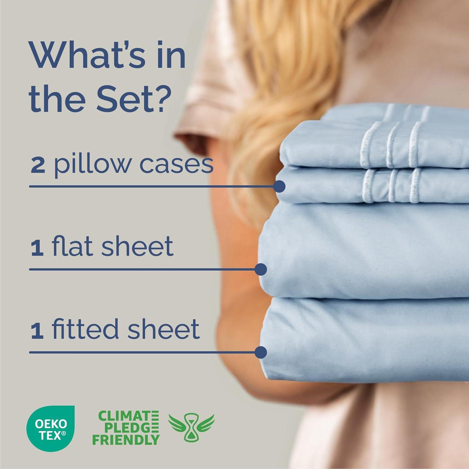 CGK Linens 4 Piece Sheet Set Premium Cooling, Soft & Wrinkle Free Sheet Set