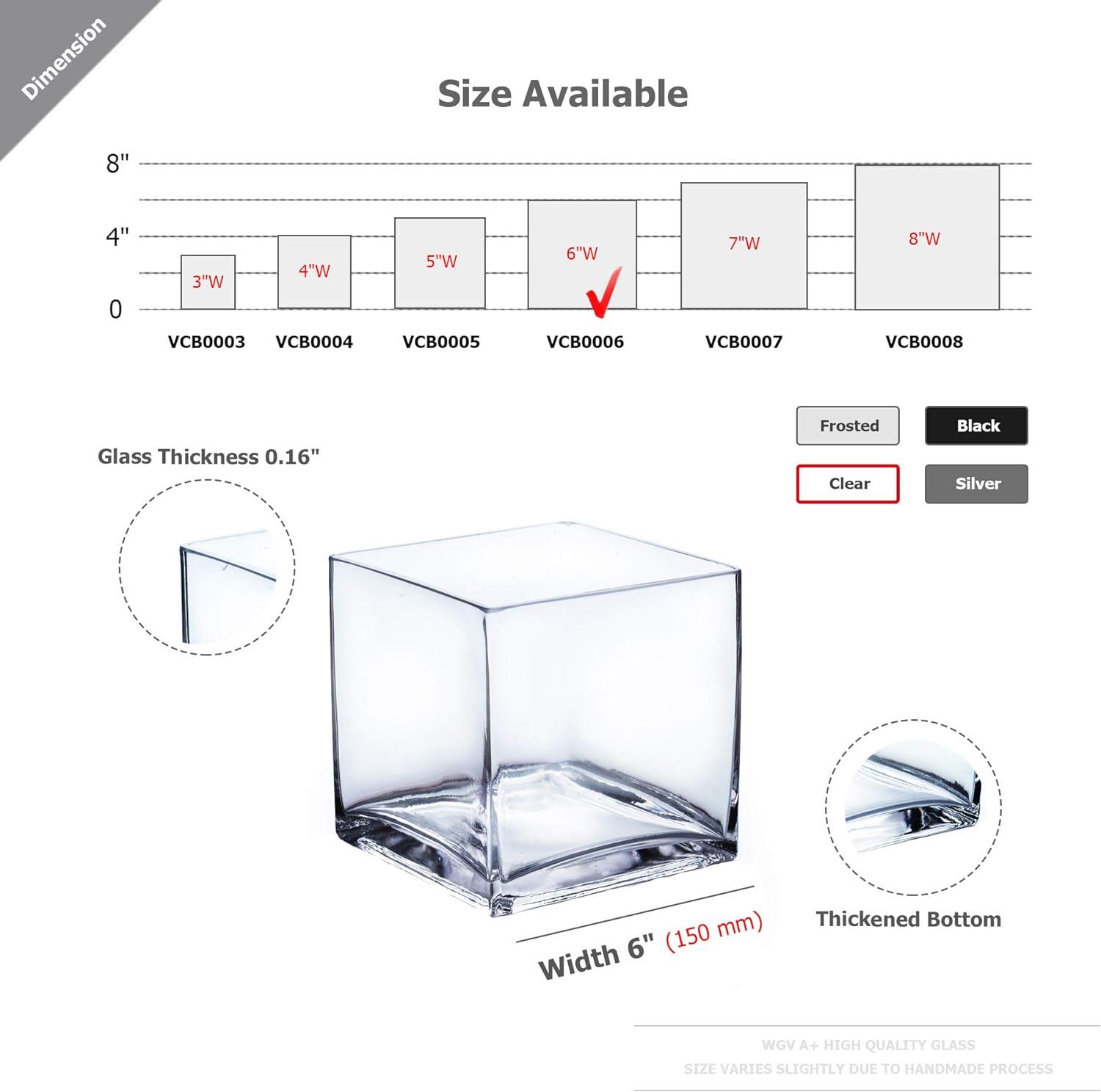 Elegant Clear Glass 6" Cube Vase for Sophisticated Decor