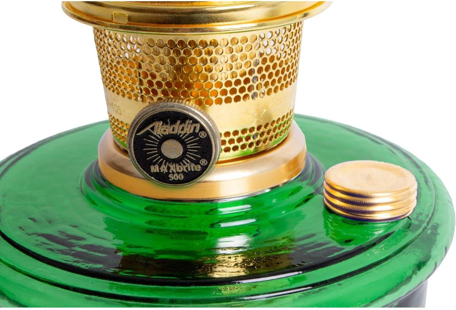 Aladdin Genie III Oil Lamp, Indoor Emergency Lighting for Shelf, Table or Hanging, Clear Glass Bowl with Brass Burner
