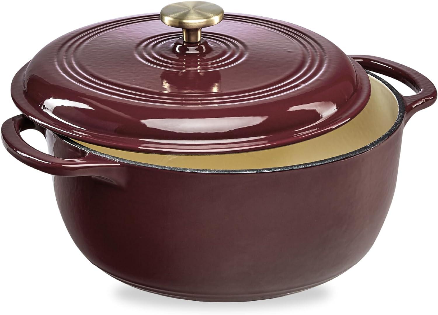 Best Choice Products Enamel Cast-Iron Dutch Oven, Heavy-Duty Cookware w/ Dual Handles, Lid & Reviews | Wayfair