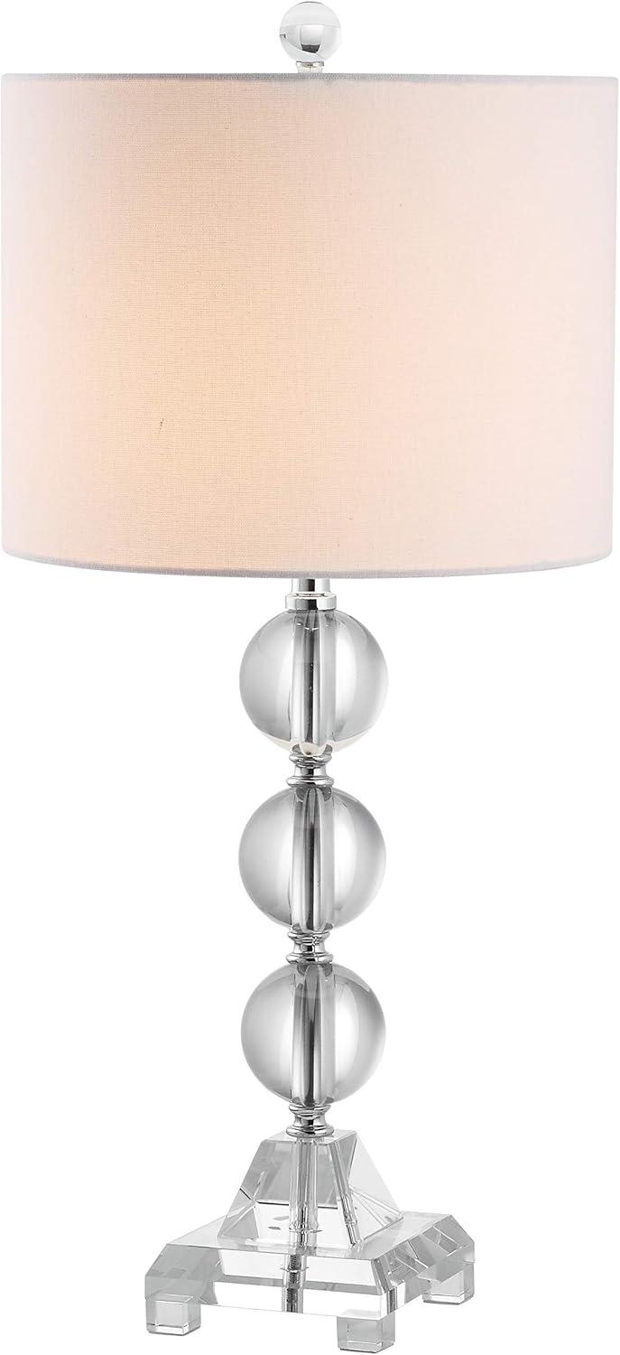 Fiona 23.5" Traditional Clear Crystal Table Lamp with Linen Shade