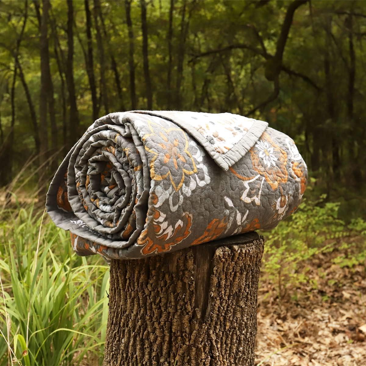 Paseo Road by HiEnd Accents Abbie Cotton Paisley Western Chic Casual Southwestern Reversible Quilt Set