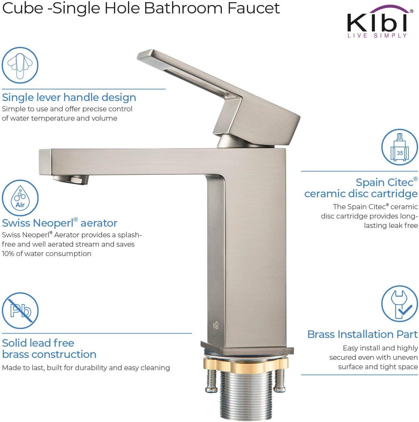 Cube Single-Hole Single-handle Bathroom Faucet