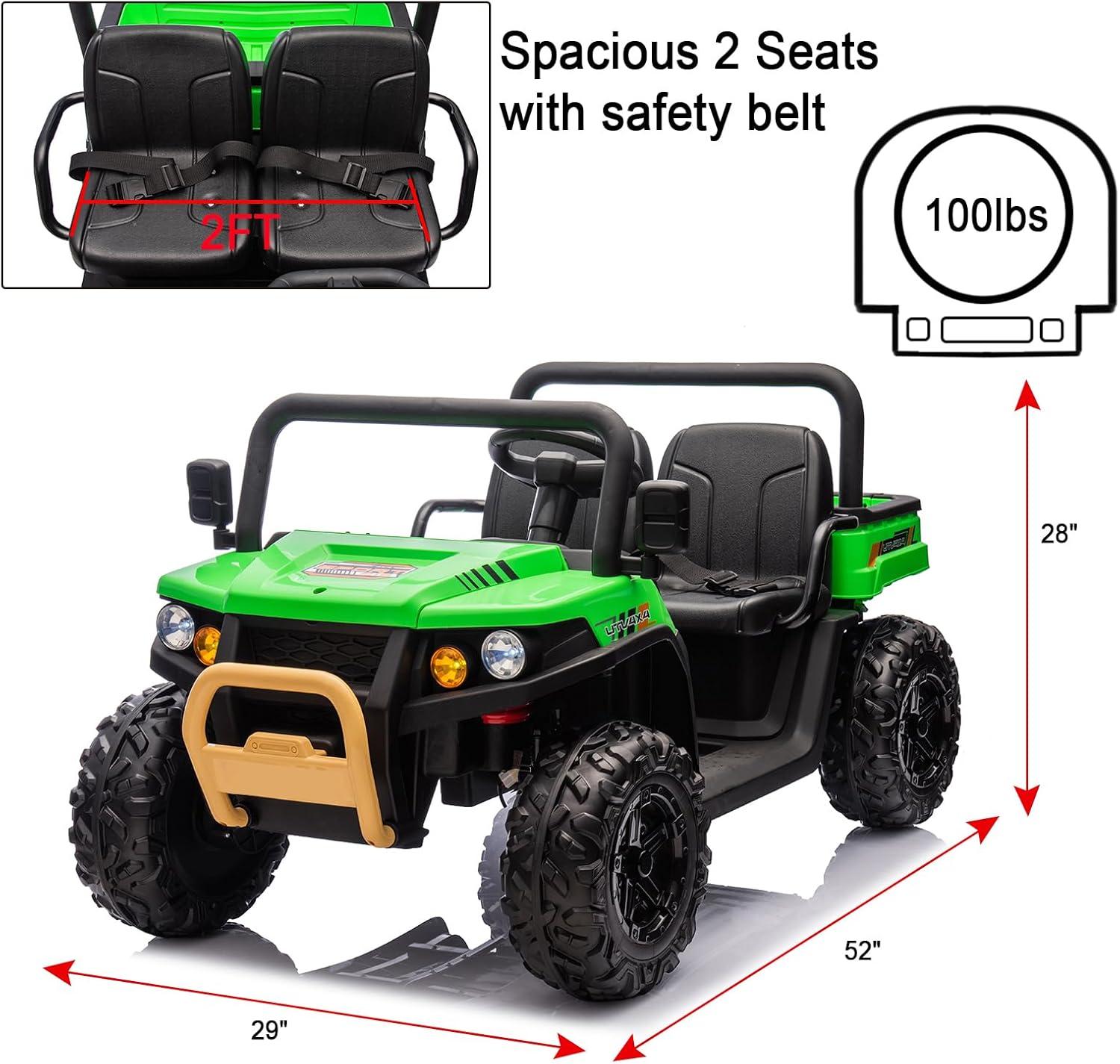 Himimi Delia Himimi 24 Voltage  Ride On Dump Truck, 2 Seater Kids UTV with Electric Dump Bed, Remote Control