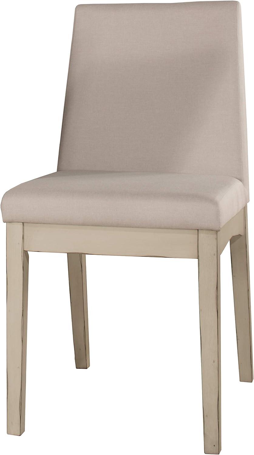 Clarion Sea White Wood Upholstered Parsons Dining Chair Set