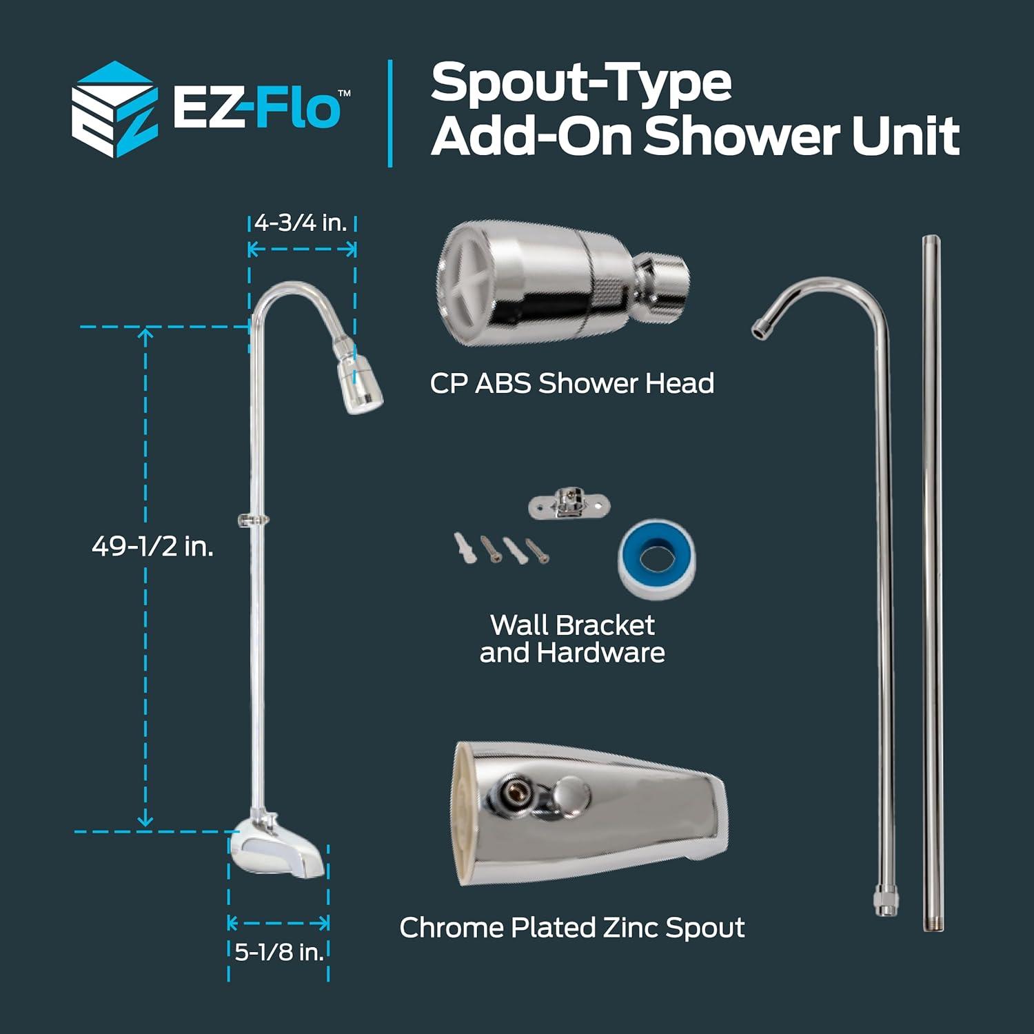 Chrome Polished Single Function Add-On Shower Unit