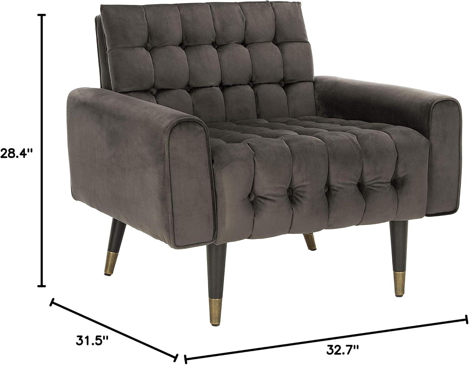 Amaris Tufted Accent Chair - ACH4503 - Shale/Black - Safavieh
