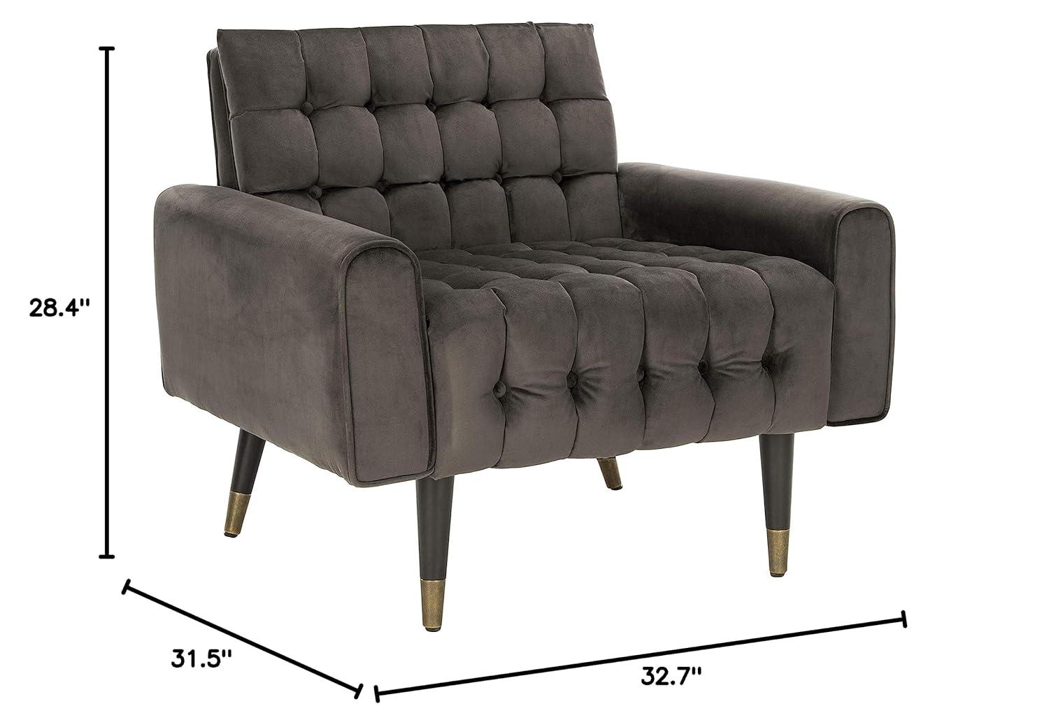 Amaris Tufted Accent Chair - ACH4503 - Shale/Black - Safavieh