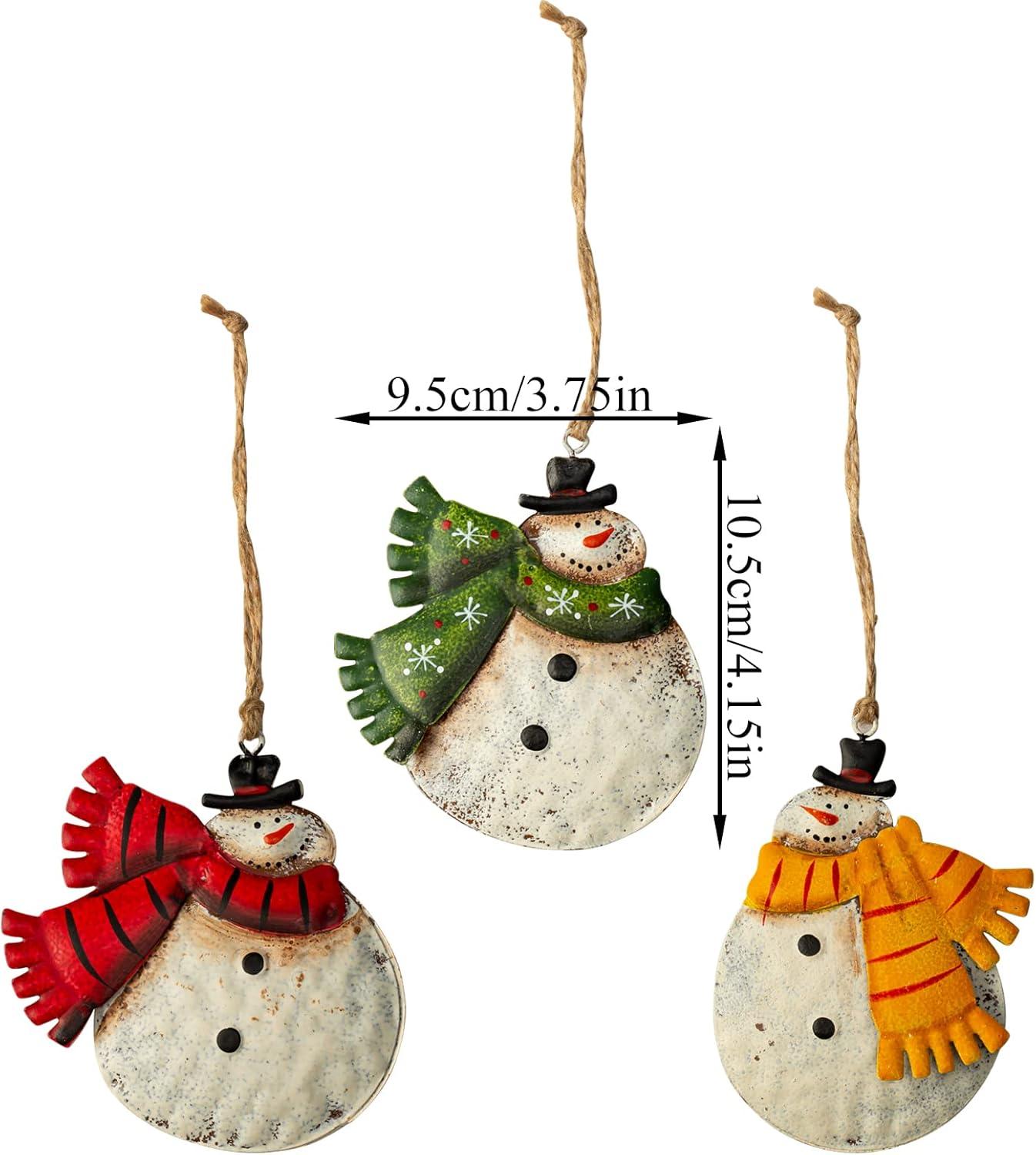 Resin Christmas Tree Ornaments 6-Pack Xmas Hanging Ornaments Santa Snowman Christmas Stocking Sleigh Ornaments for Christmas Tree Holiday Decorations, Outdoor Holiday Home Decorations