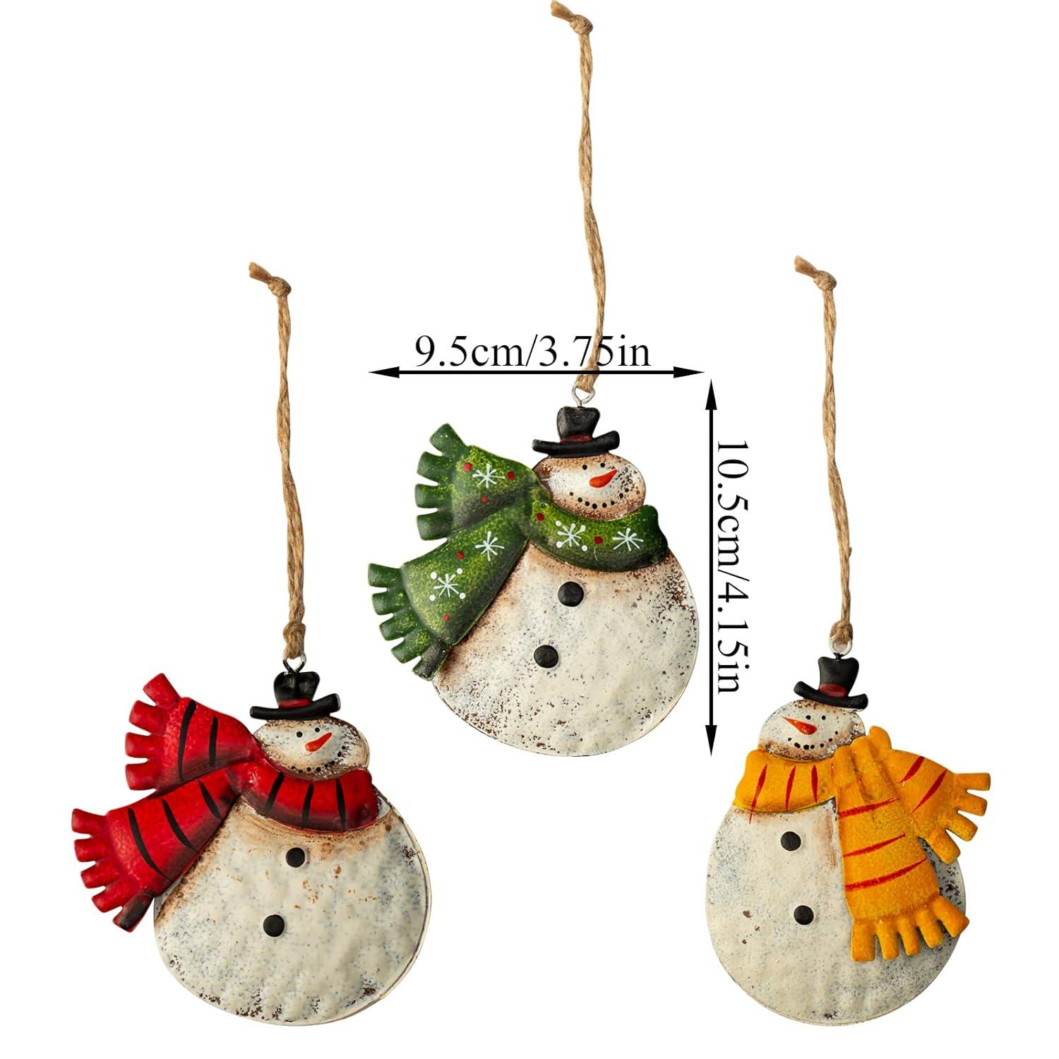Resin Christmas Tree Ornaments 6-Pack Xmas Hanging Ornaments Santa Snowman Christmas Stocking Sleigh Ornaments for Christmas Tree Holiday Decorations, Outdoor Holiday Home Decorations