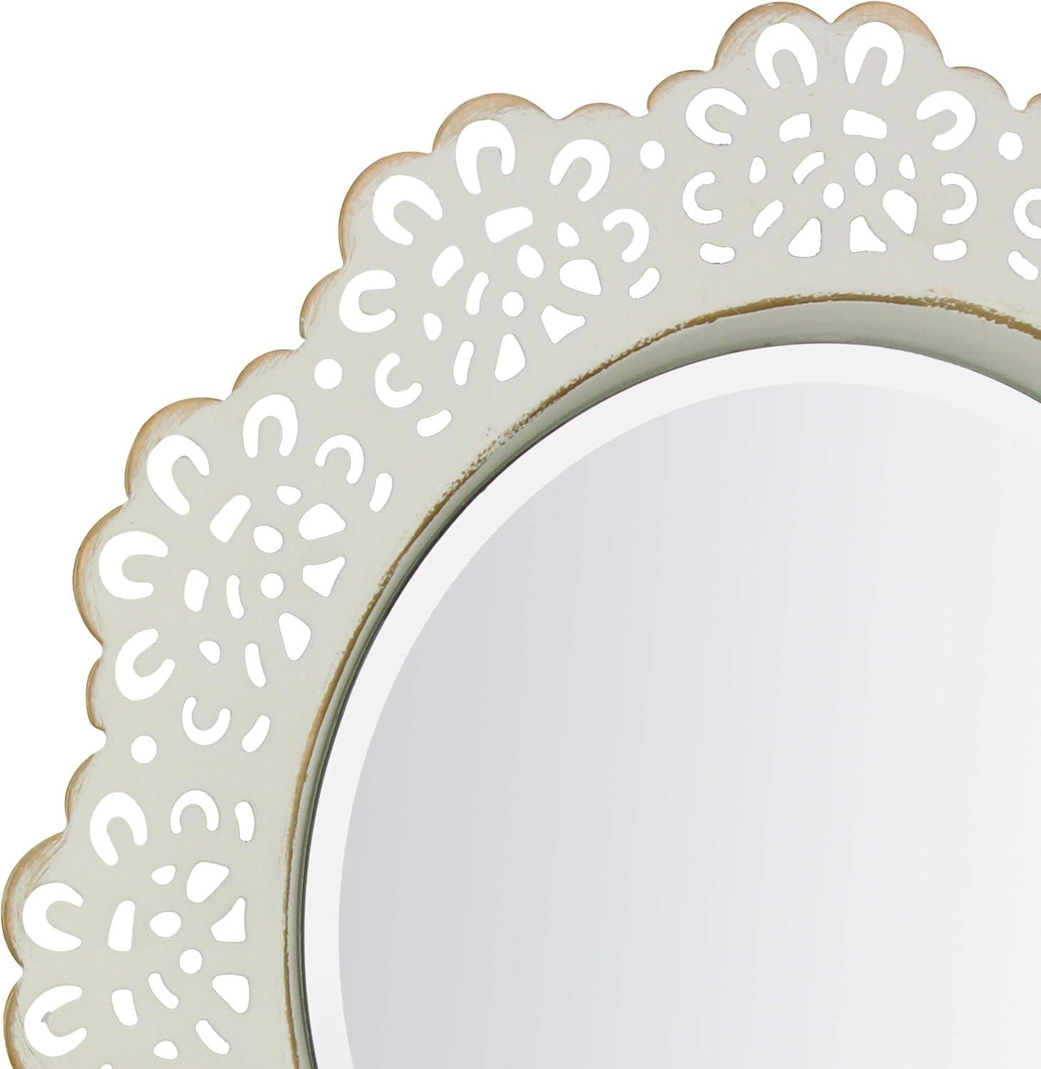 12.5" Decorative Floral Metal Lace Wall Mirror - Stonebriar Collection