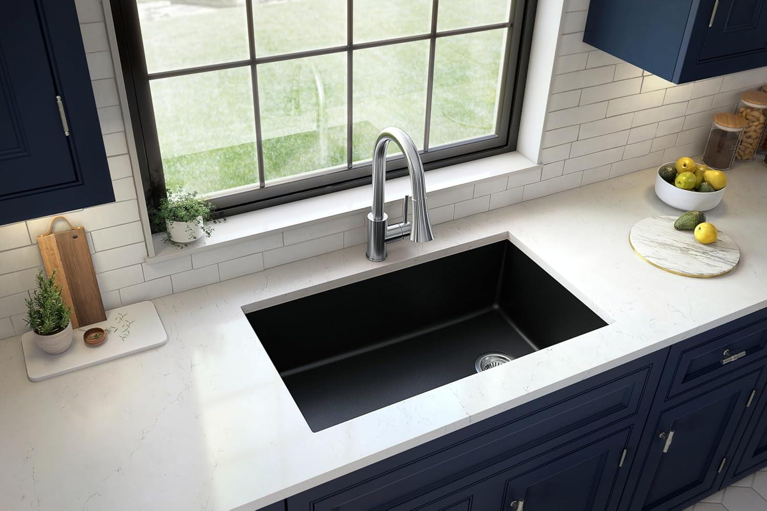 Karran Undermount Quartz Composite 31-3/4'' X 19-1/4'' Single Bowl Kitchen Sink